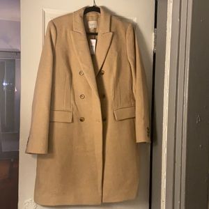 Tan Wool Coat by Loft